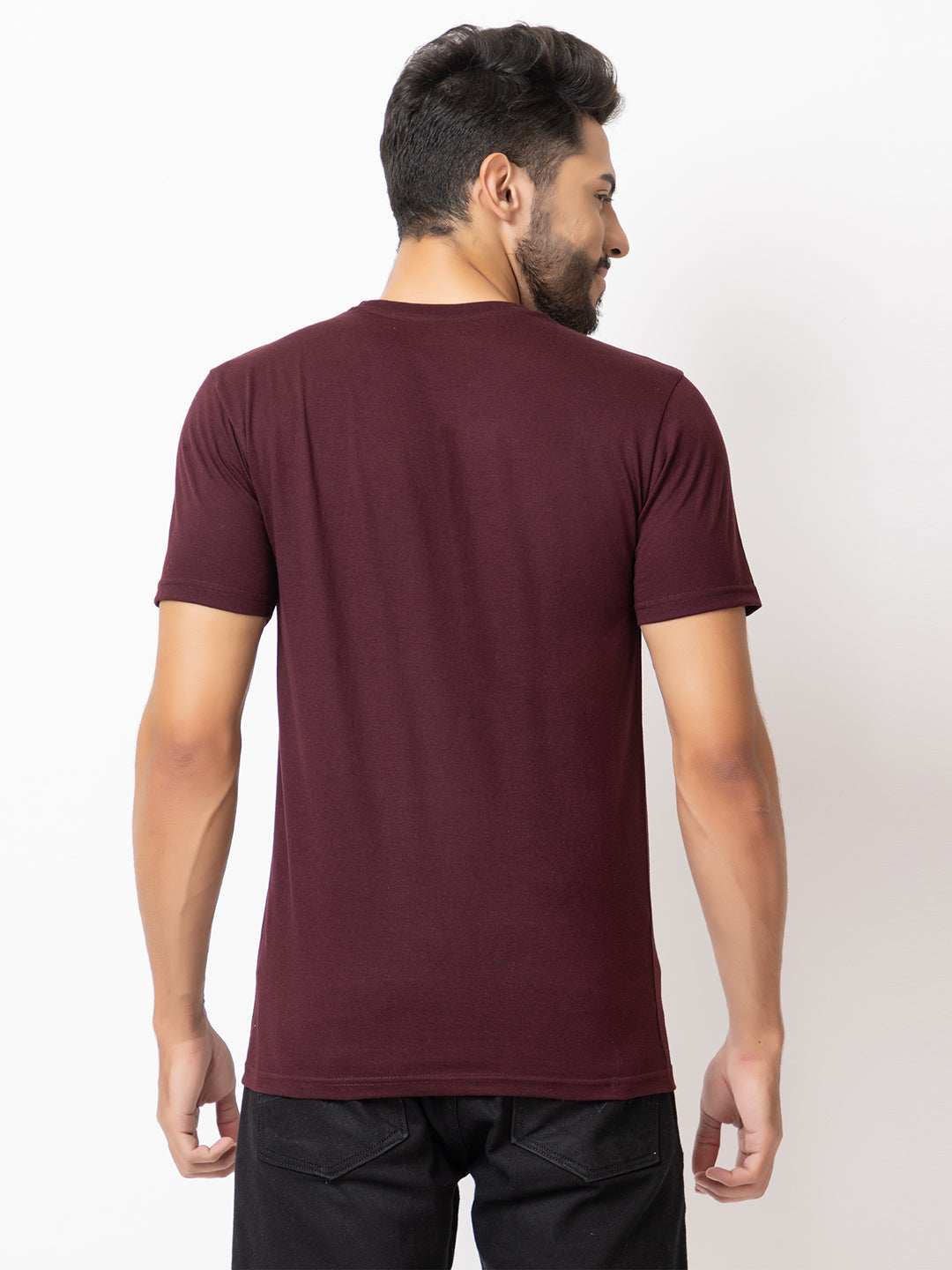 Lexon | Pc Cotton | Round Neck | Half Sleeve | T-shirt For Men (Mehroon)