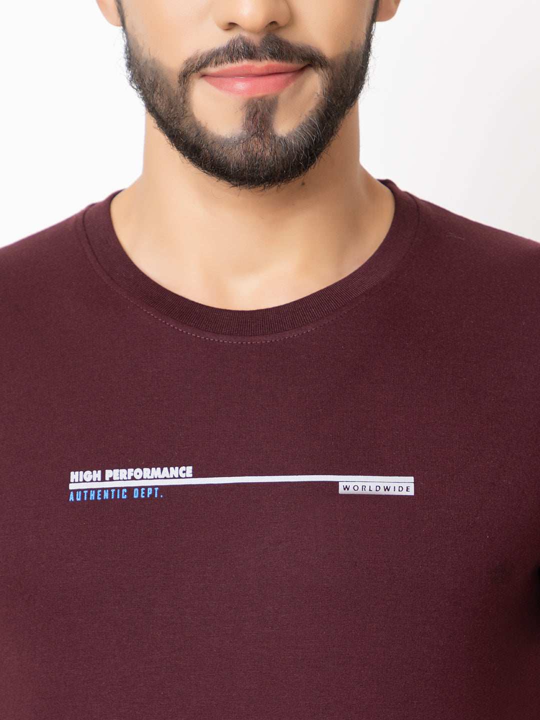 Lexon | Pc Cotton | Round Neck | Half Sleeve | T-shirt For Men (Mehroon)