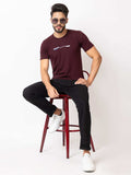 Lexon | Pc Cotton | Round Neck | Half Sleeve | T-shirt For Men (Mehroon)