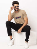 Lexon | Pc Cotton | Round Neck | Half Sleeve | T-shirt For Men (Brown)
