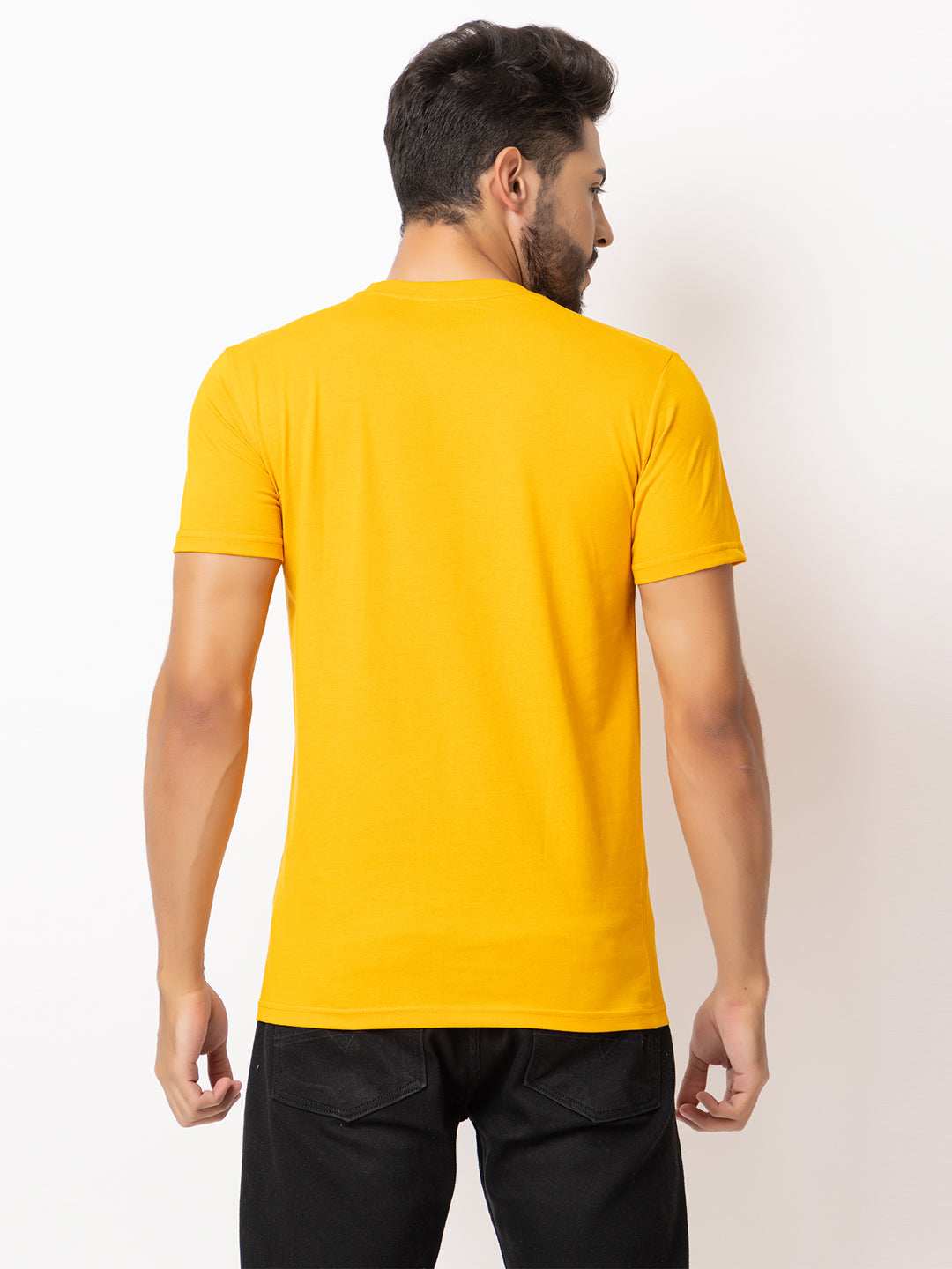 Lexon | Pc Cotton | Round Neck | Half Sleeve | T-shirt For Men (Mustard)