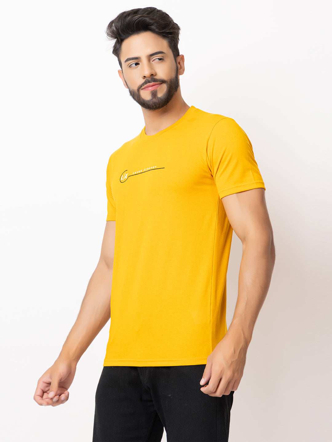 Lexon | Pc Cotton | Round Neck | Half Sleeve | T-shirt For Men (Mustard)