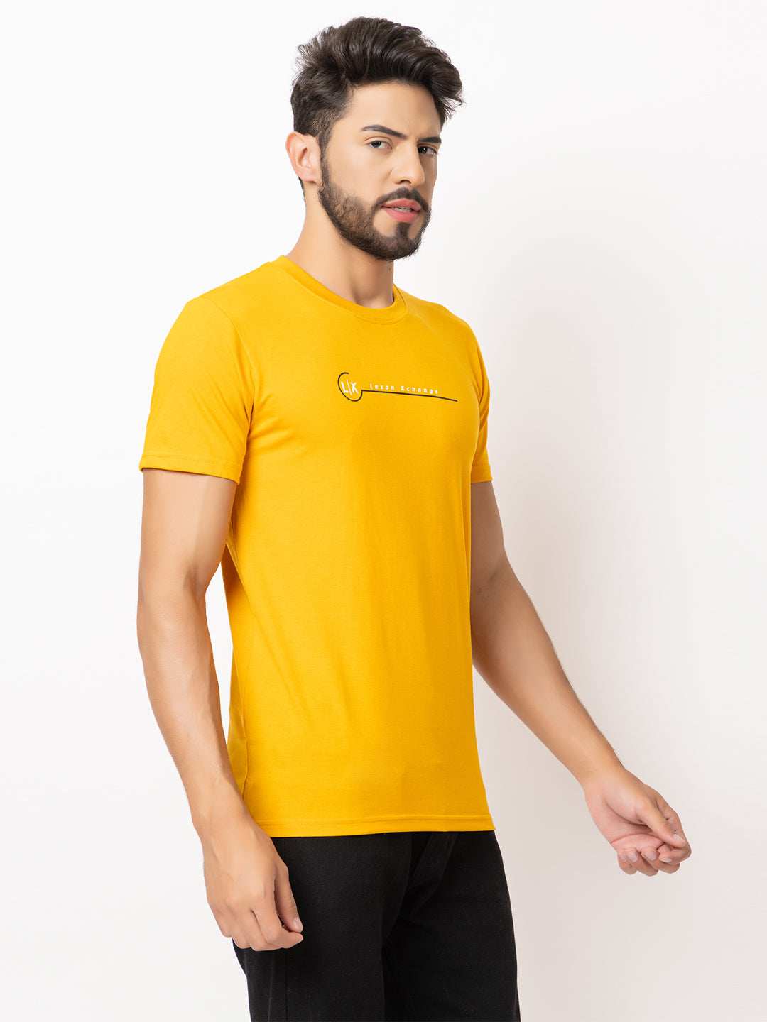 Lexon | Pc Cotton | Round Neck | Half Sleeve | T-shirt For Men (Mustard)