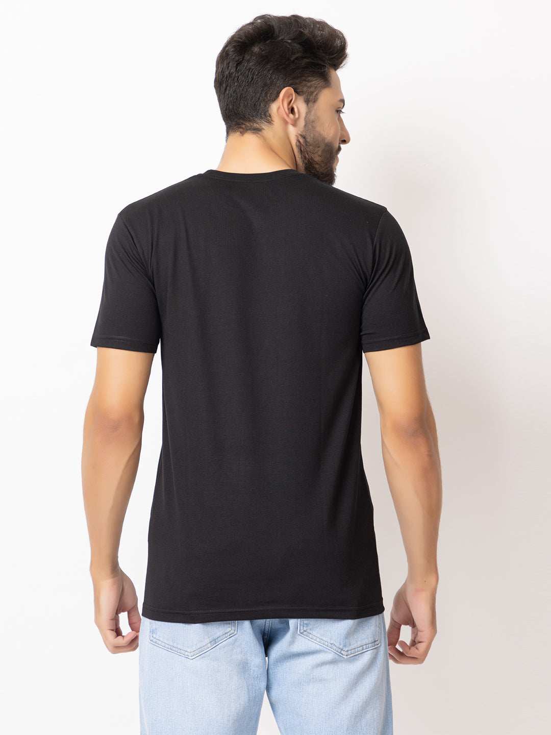 Lexon | Pc Cotton | Round Neck | Half Sleeve | T-shirt For Men (Black)