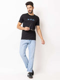 Lexon | Pc Cotton | Round Neck | Half Sleeve | T-shirt For Men (Black)