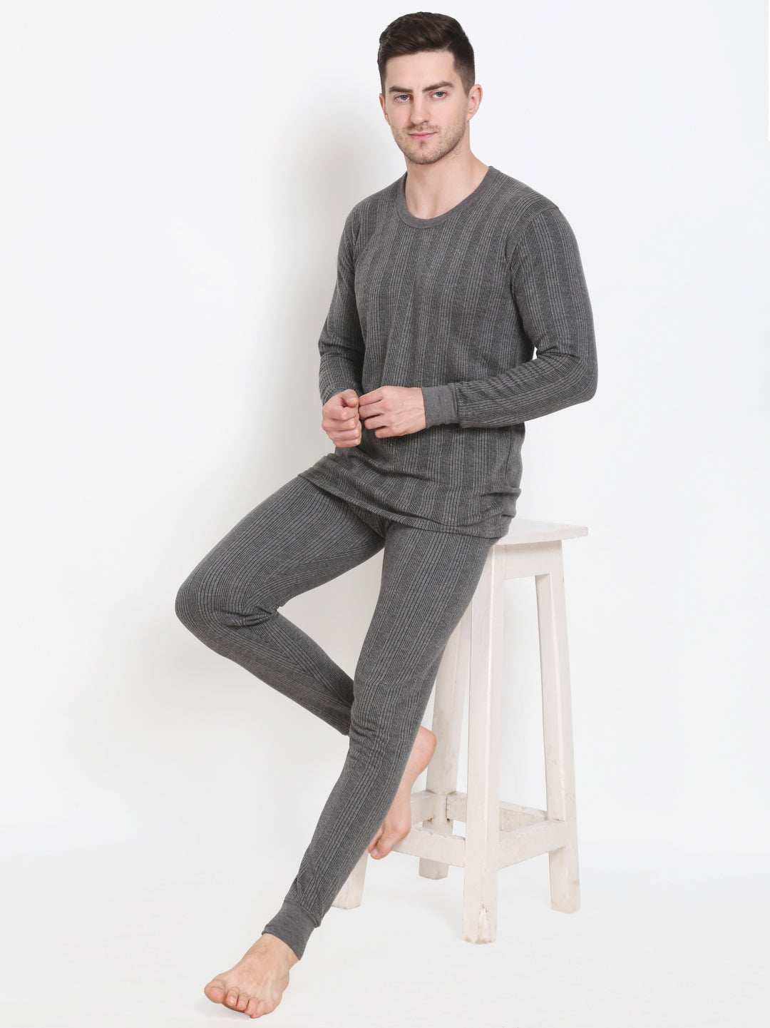 Touch Wool Men's Quilted Thermal Inflame Combo (Upper+Lower)